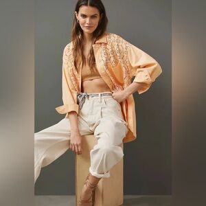 Anthropologie Maeve Lace Shirt Jacket Size XS